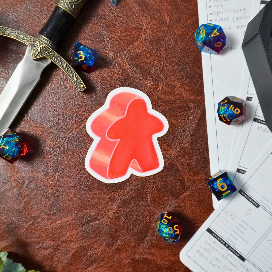 Red Meeple Sticker