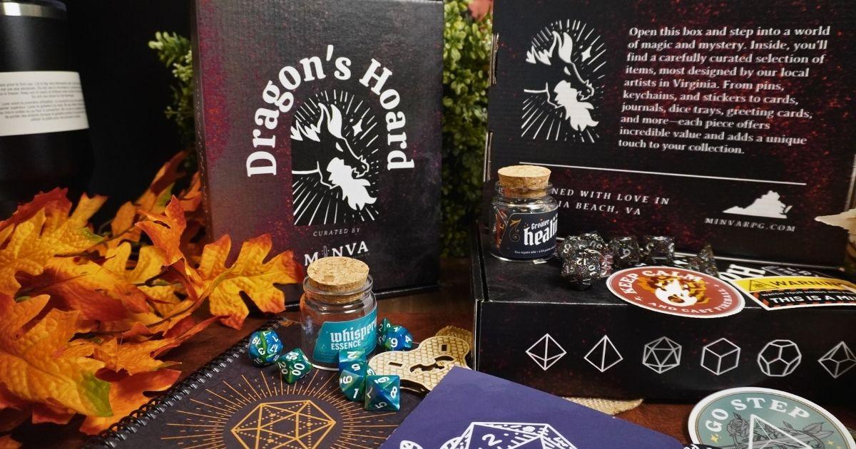 D&D subscription box comparison — Dragon's Hoard, Dungeon Crate, and Dice Arcana