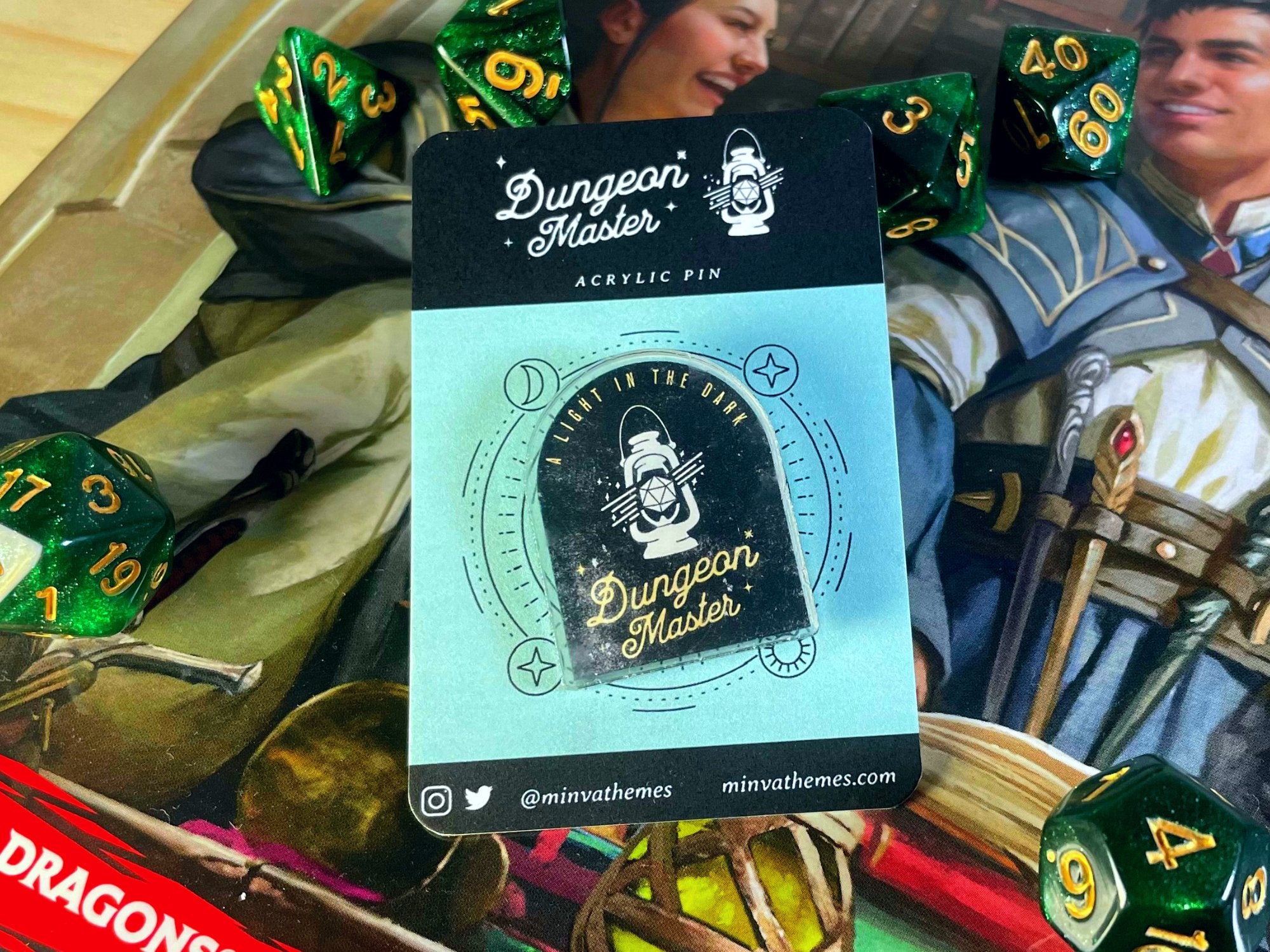 TTRPG and D&D Pins | d20, Dungeon Master, and More | Minva Tabletop Design Co. - Minva Tabletop Design Co