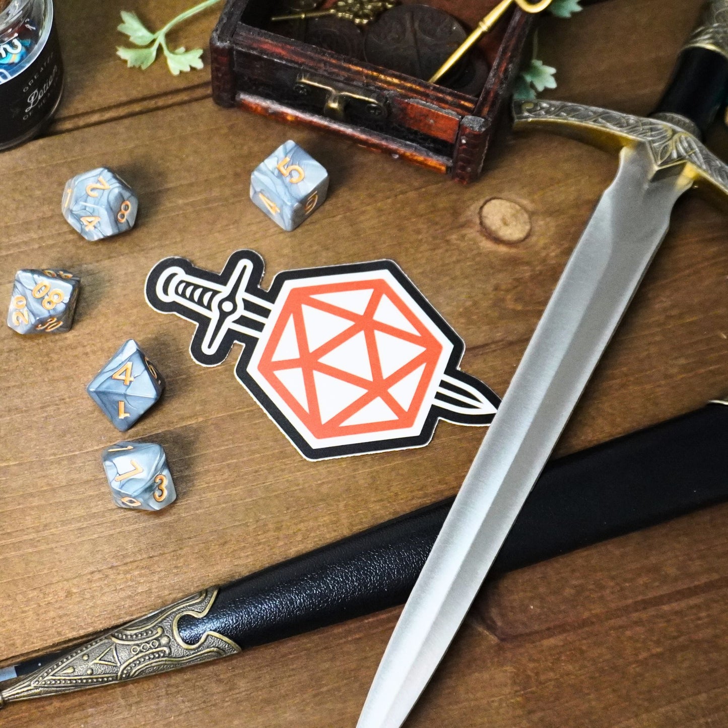 D20 Dagger Sticker