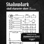 Shadowdark Skull Character Sheet and Session Notes