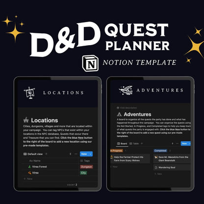 D&D Quest Planner for Dungeon Masters