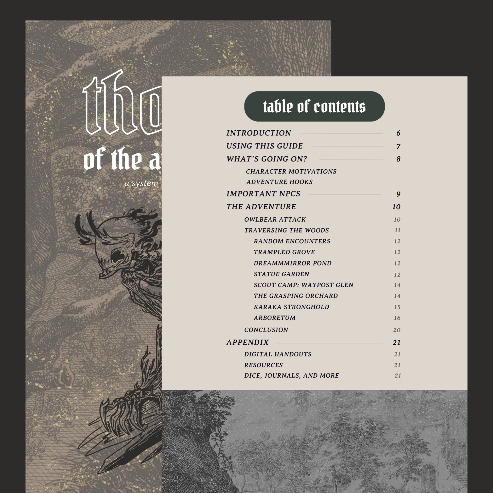 Thorns of an Ancient Seal Digital PDF | System-Agnostic Forest Horror TTRPG Adventure