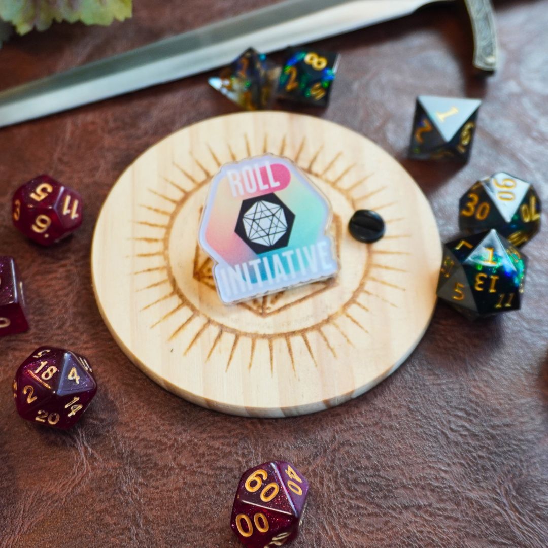 Roll Initiative Acrylic Pin