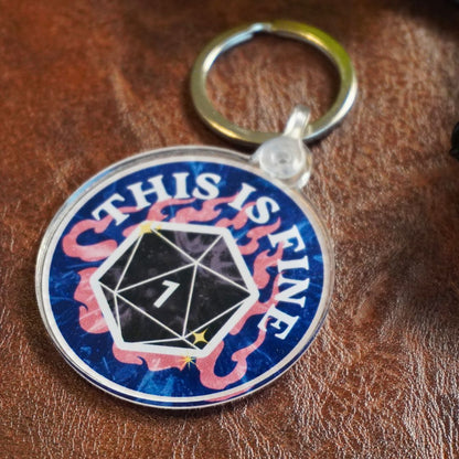 This Is Fine Nat 1 Keychain