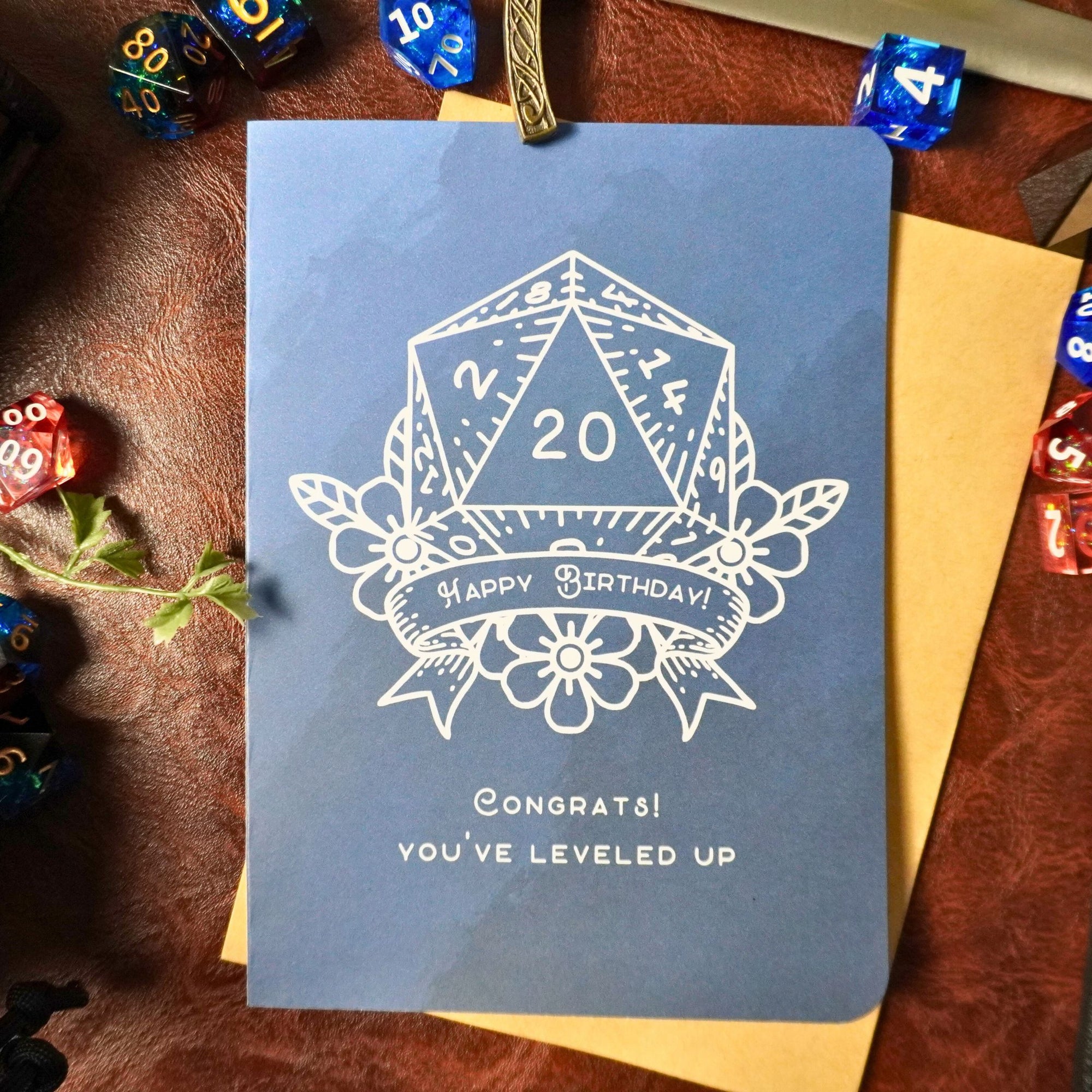 D20 Leveled Up DnD Birthday Card