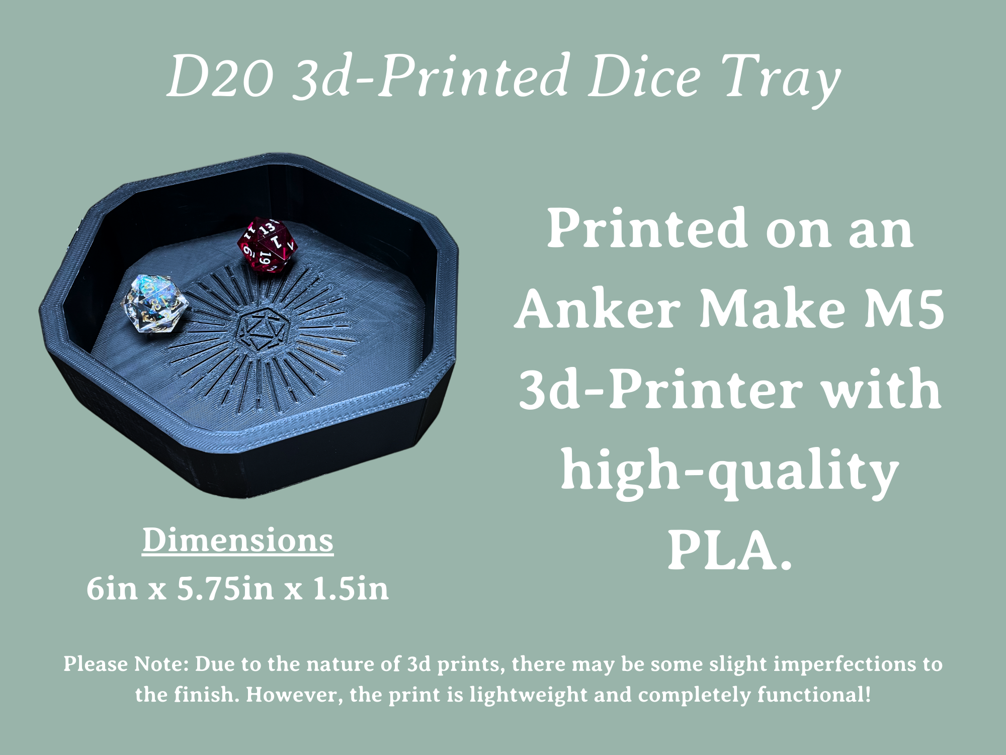 D20 Hexagon Dice Tray