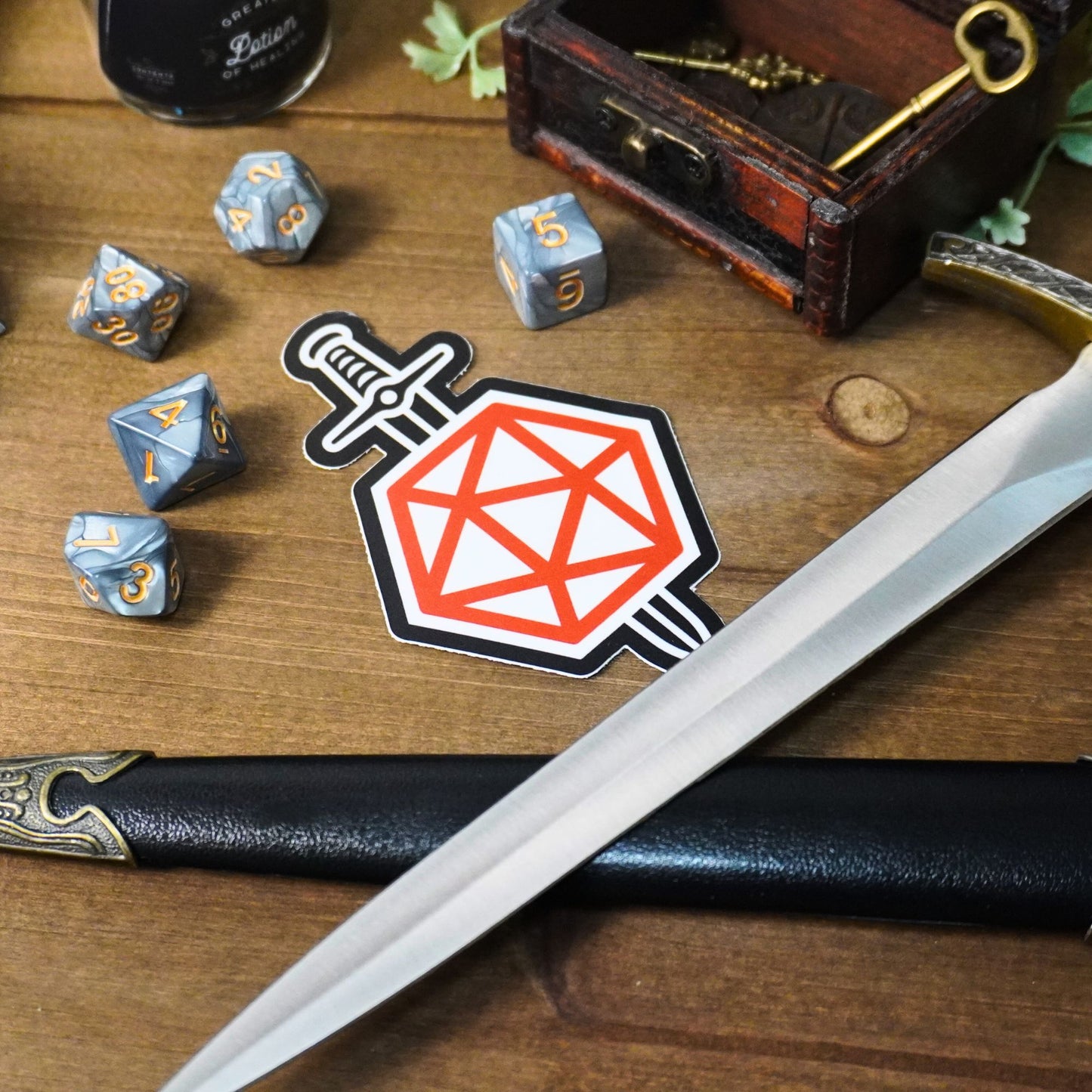 D20 Dagger Sticker