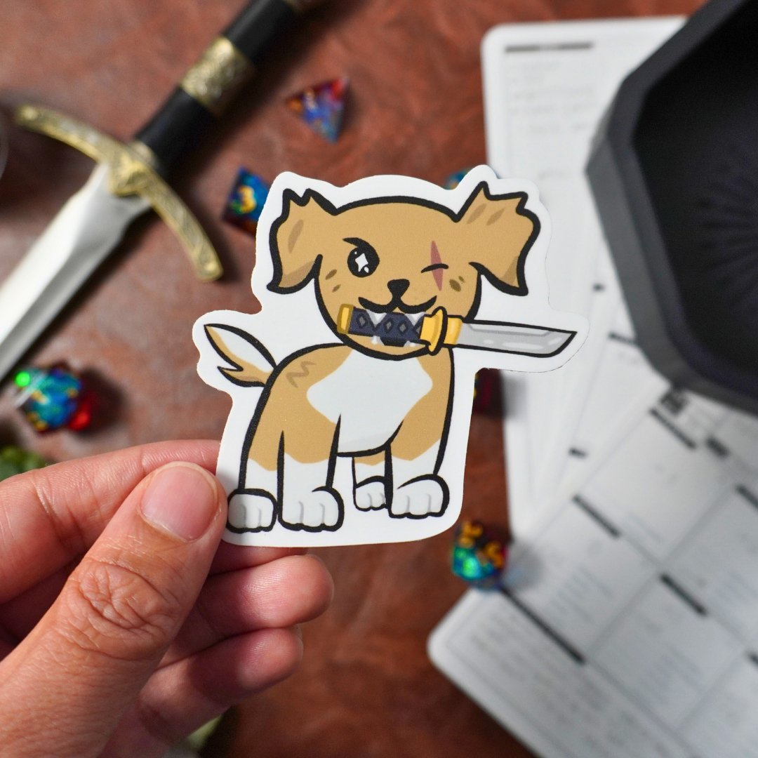 Ninja Dog DnD Sticker
