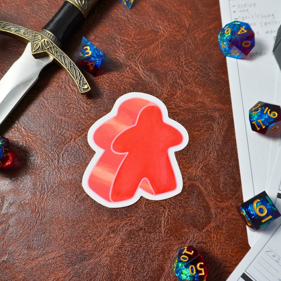 Red Meeple Sticker