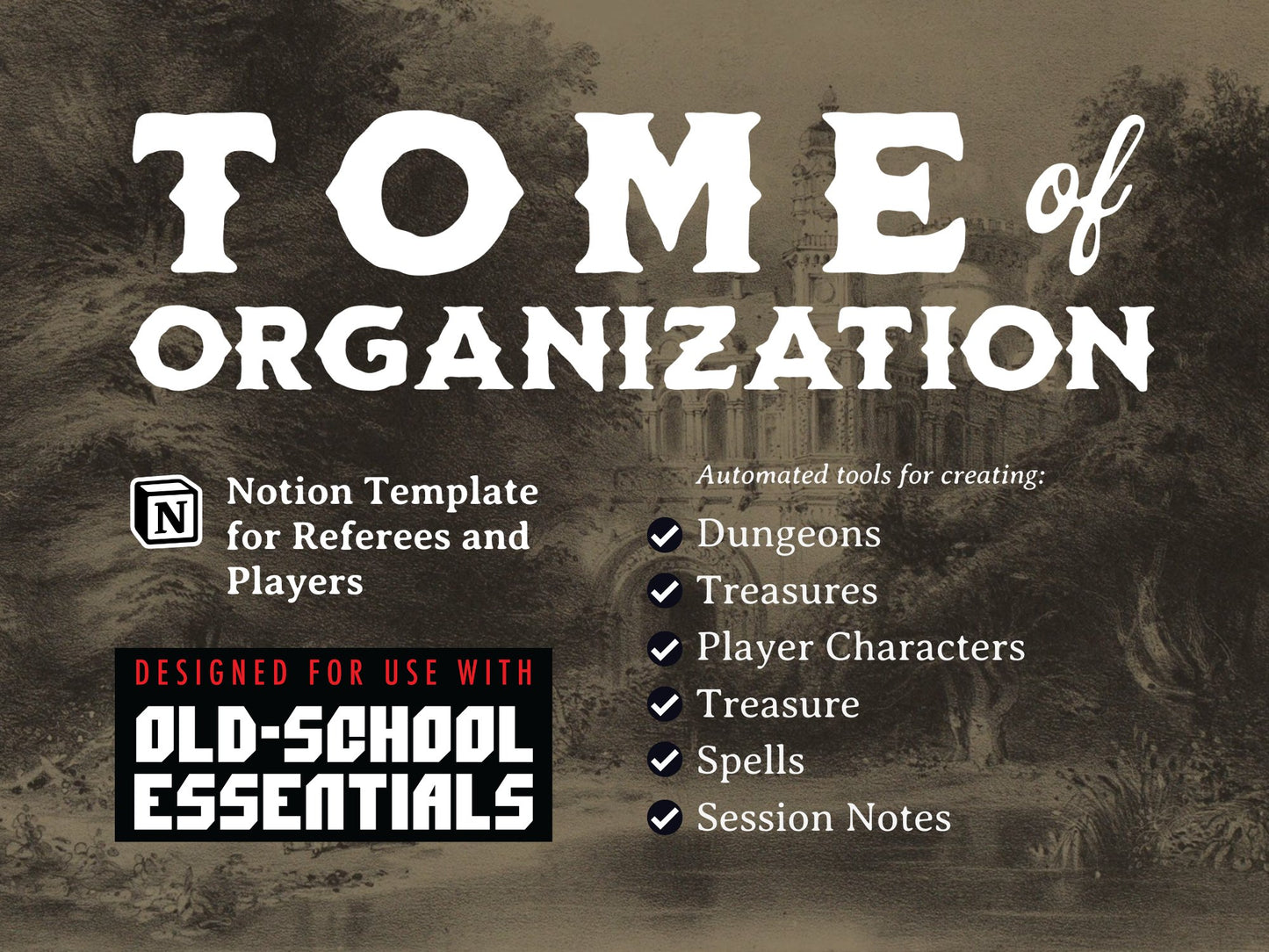 Tome of Organization Notion Template: Designed for Old-School Essentials