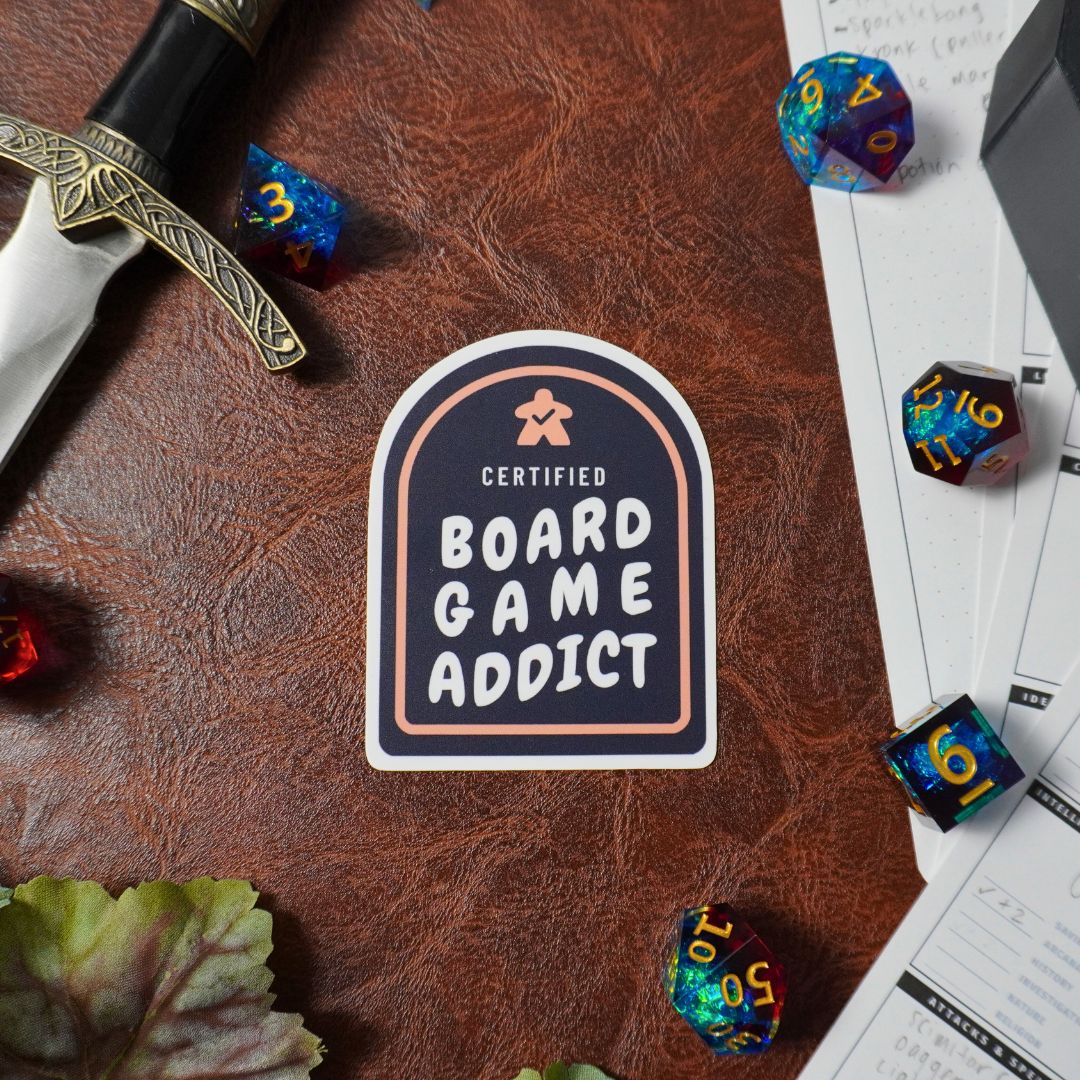 Certified Board Game Addict Sticker