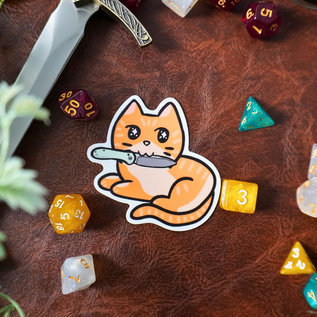 Dagger DnD Cat Sticker