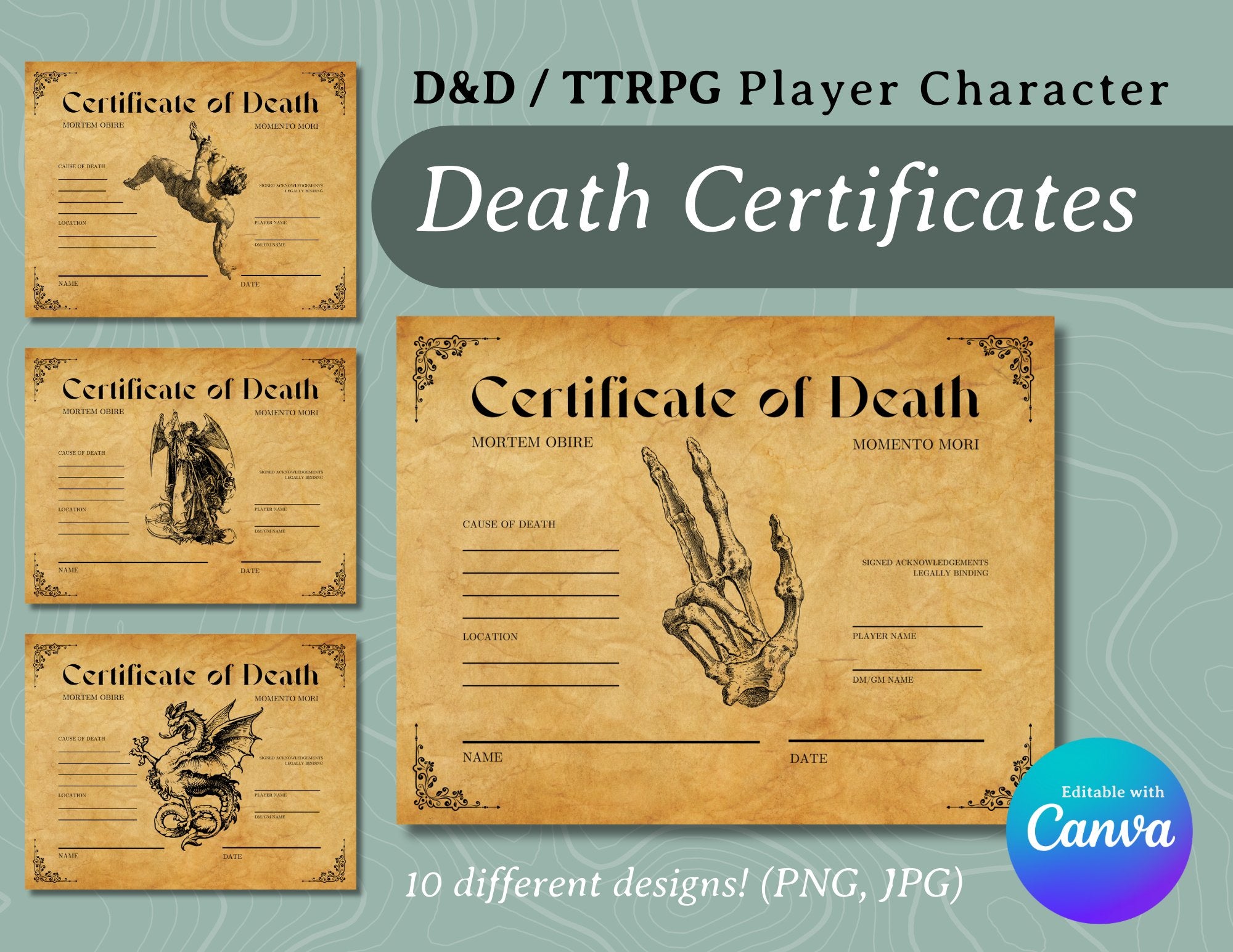 Character Death Certificates