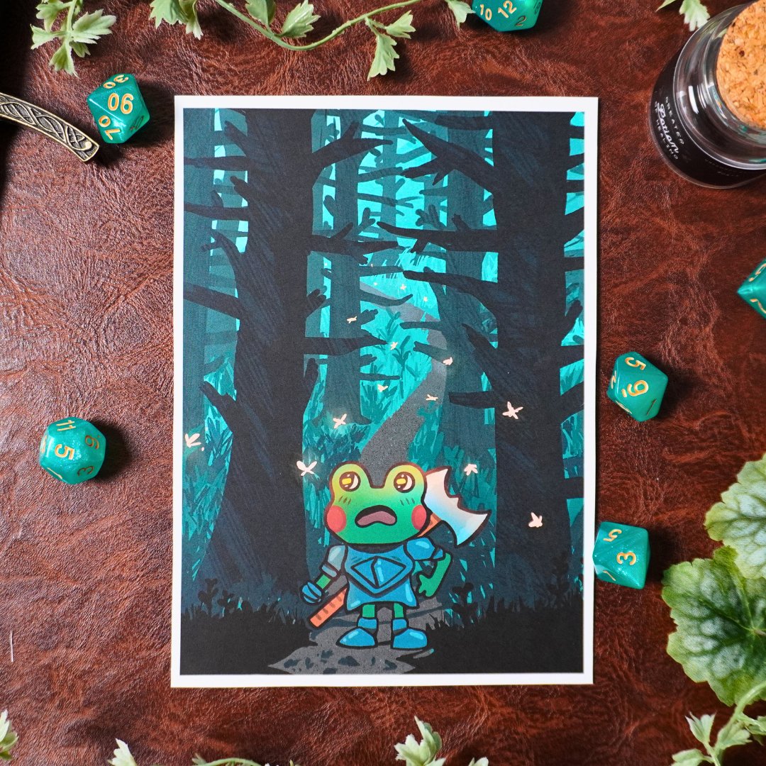 A Lost Paladin Frog Art Print