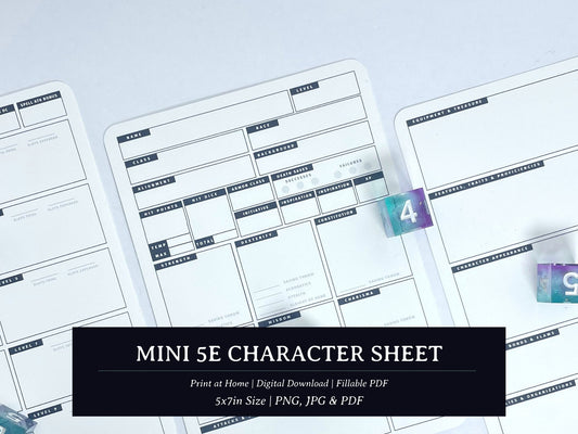 Mini 5e Character Sheets (Digital)