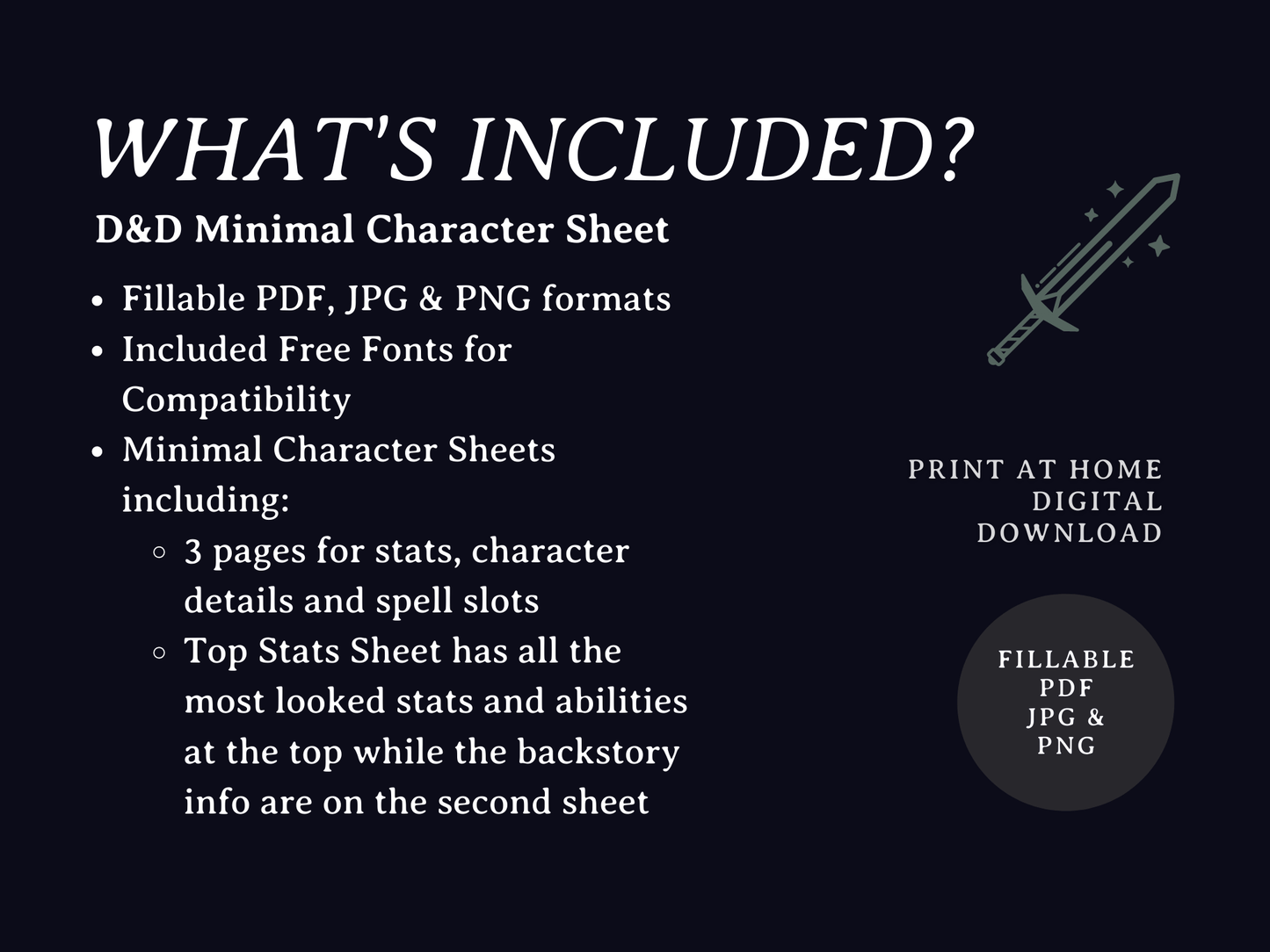 Minimal 5e Character Sheet