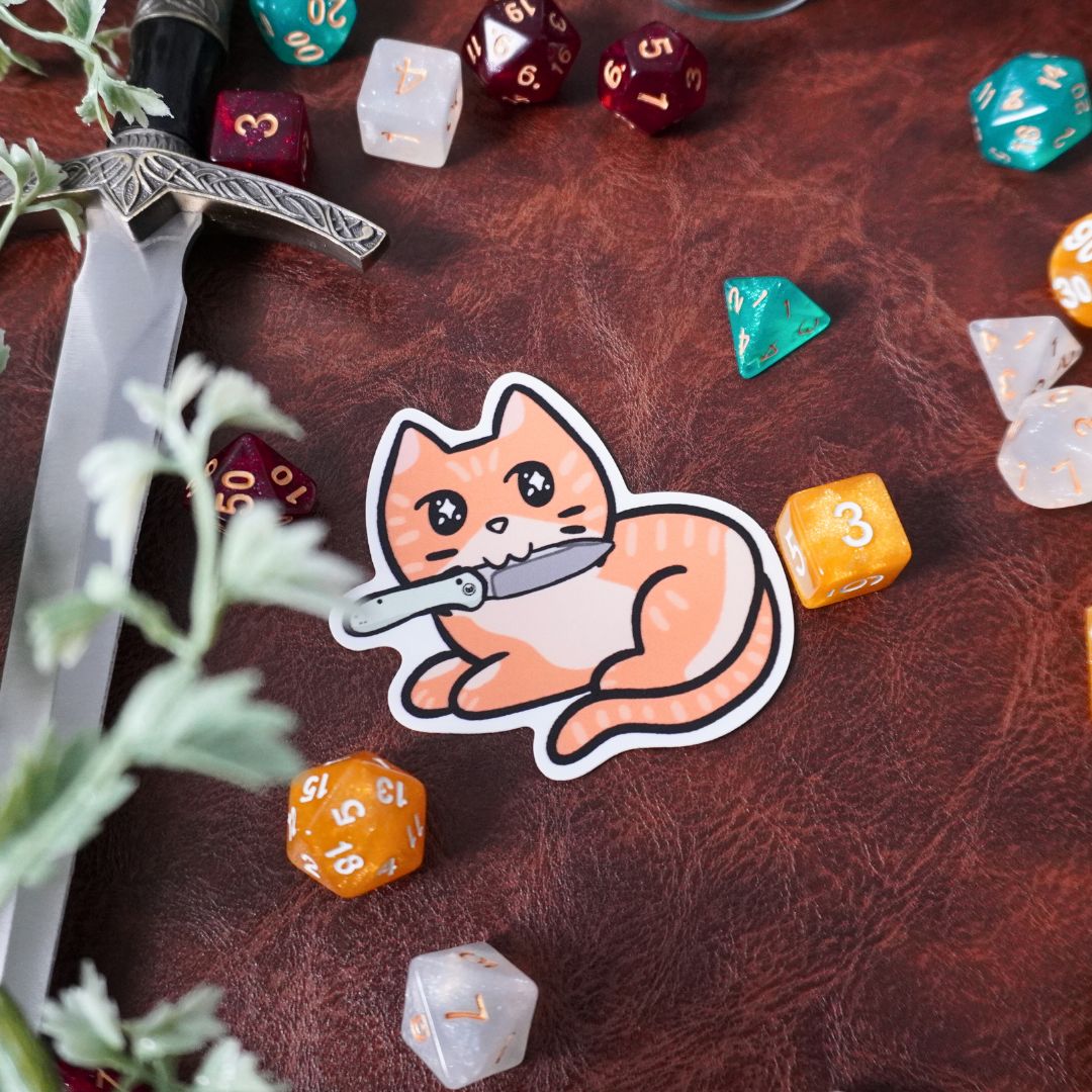 Dagger DnD Cat Sticker