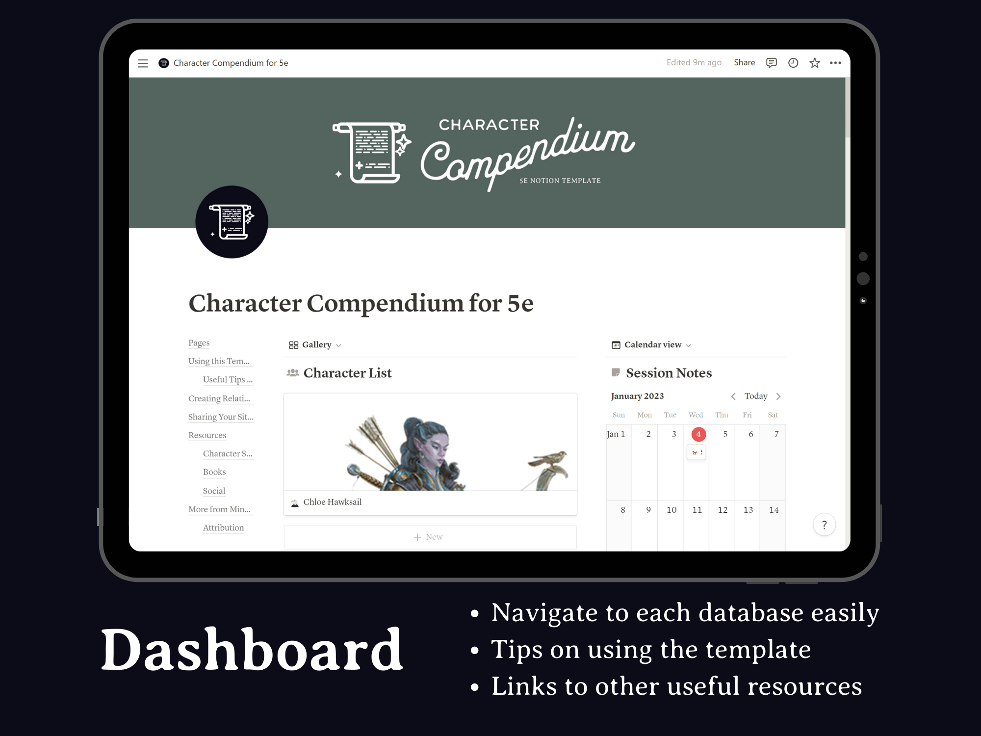 Character Compendium 5e Notion Template