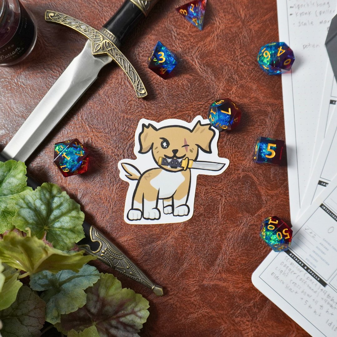 Ninja Dog DnD Sticker