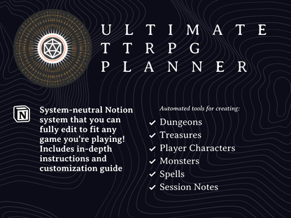 Ultimate TTRPG Planner: Notion Template