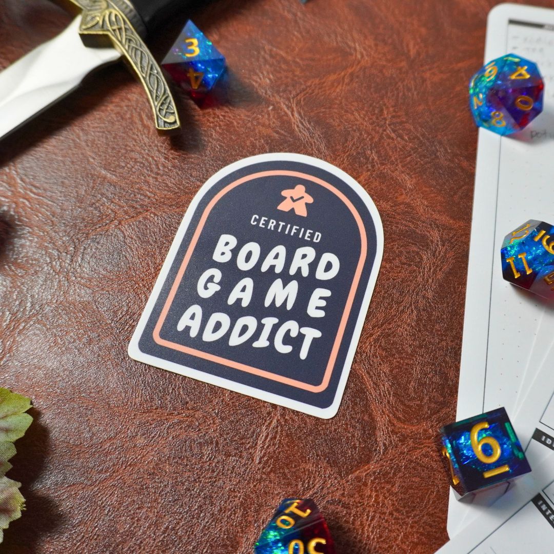 Certified Board Game Addict Sticker