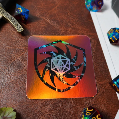 D20 Red Shield Holographic Sticker