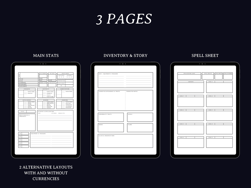Minimal 5e Character Sheet