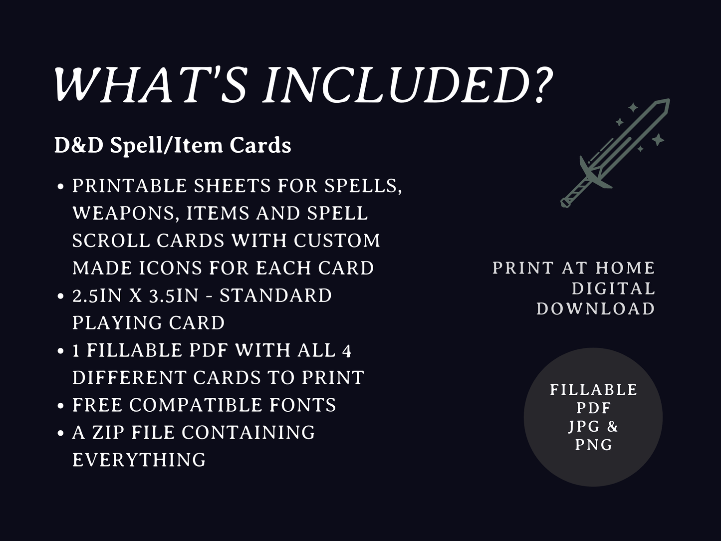 Minimal Spell and Item Cards (5e)