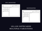 NPC and Monster Cards (5e)