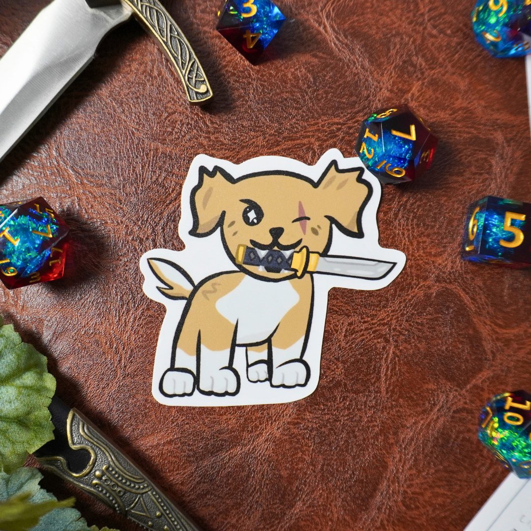 Ninja Dog DnD Sticker