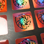 D20 Red Shield Holographic Sticker