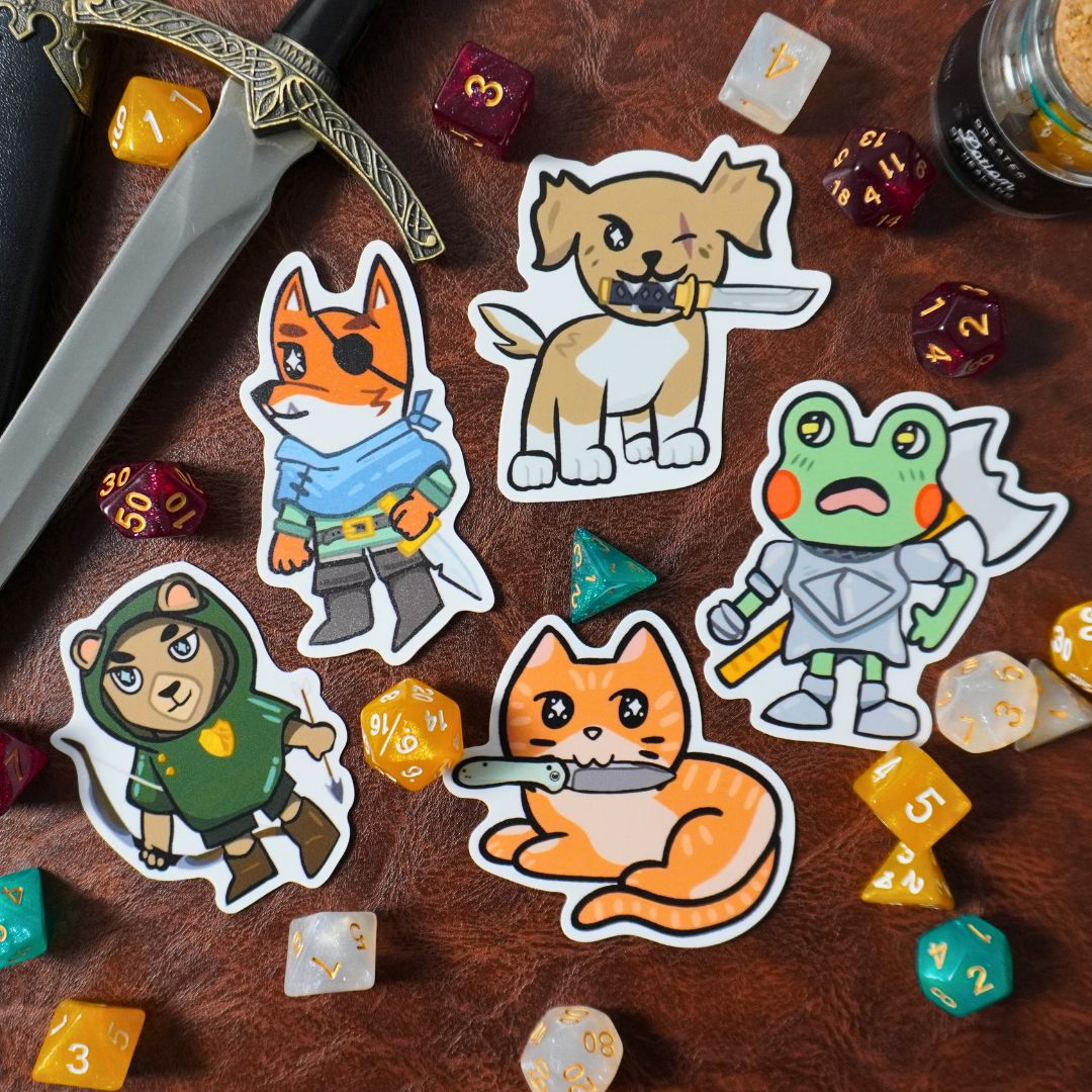 Animal Adventurer D&D Sticker Pack