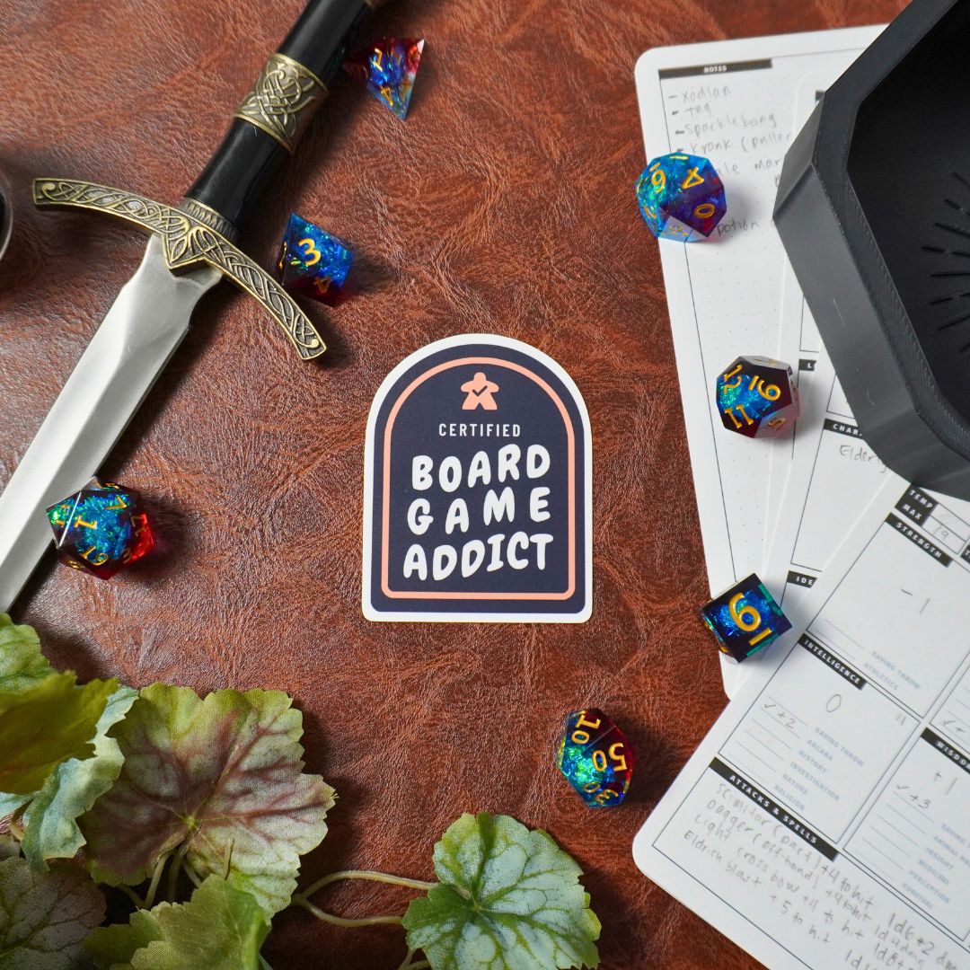 Certified Board Game Addict Sticker