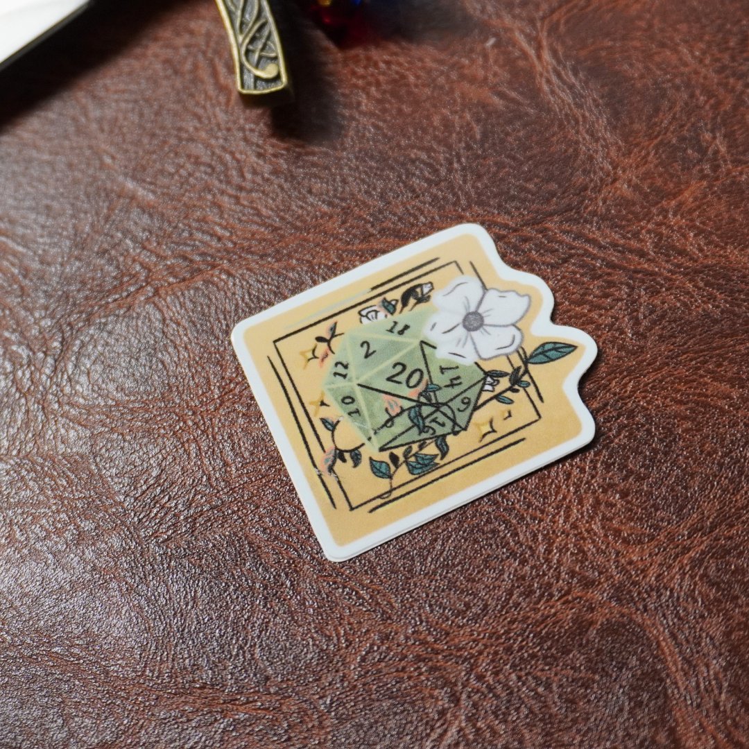 D20 Flower Sticker