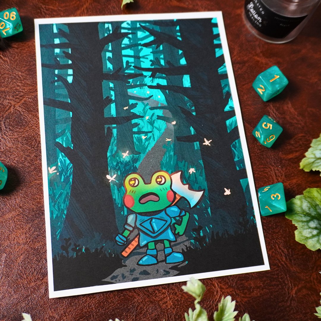 A Lost Paladin Frog Art Print