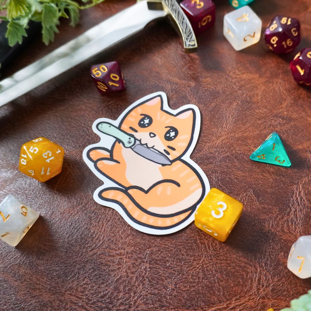 Dagger DnD Cat Sticker