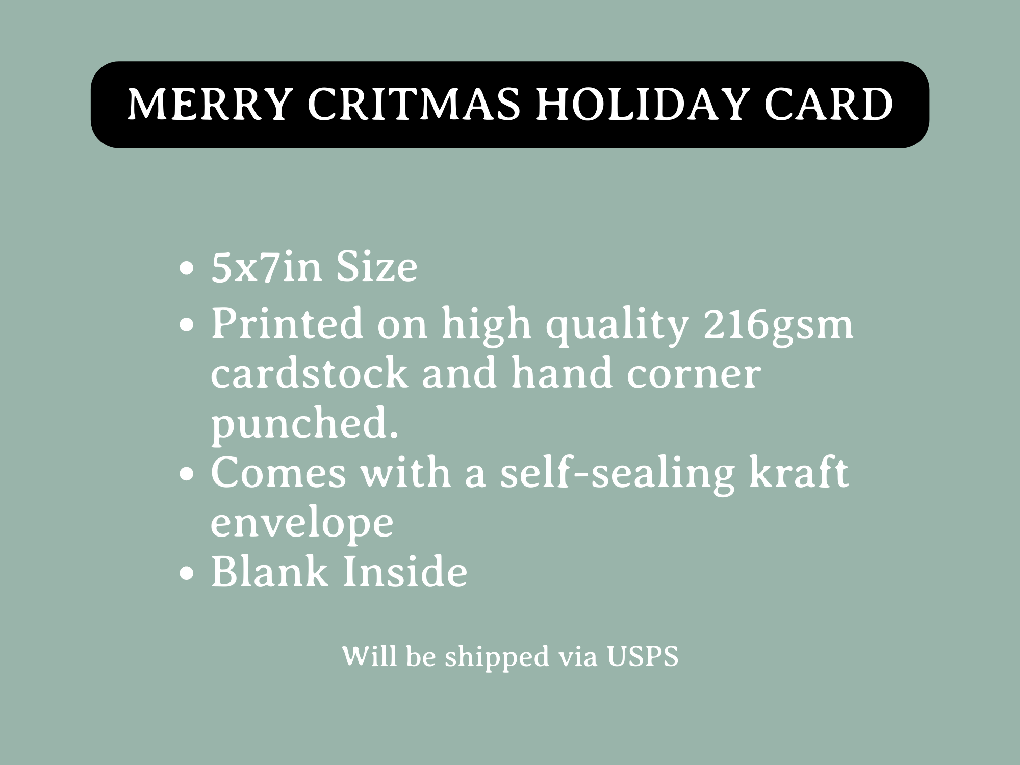 Merry Critmas Holiday Card