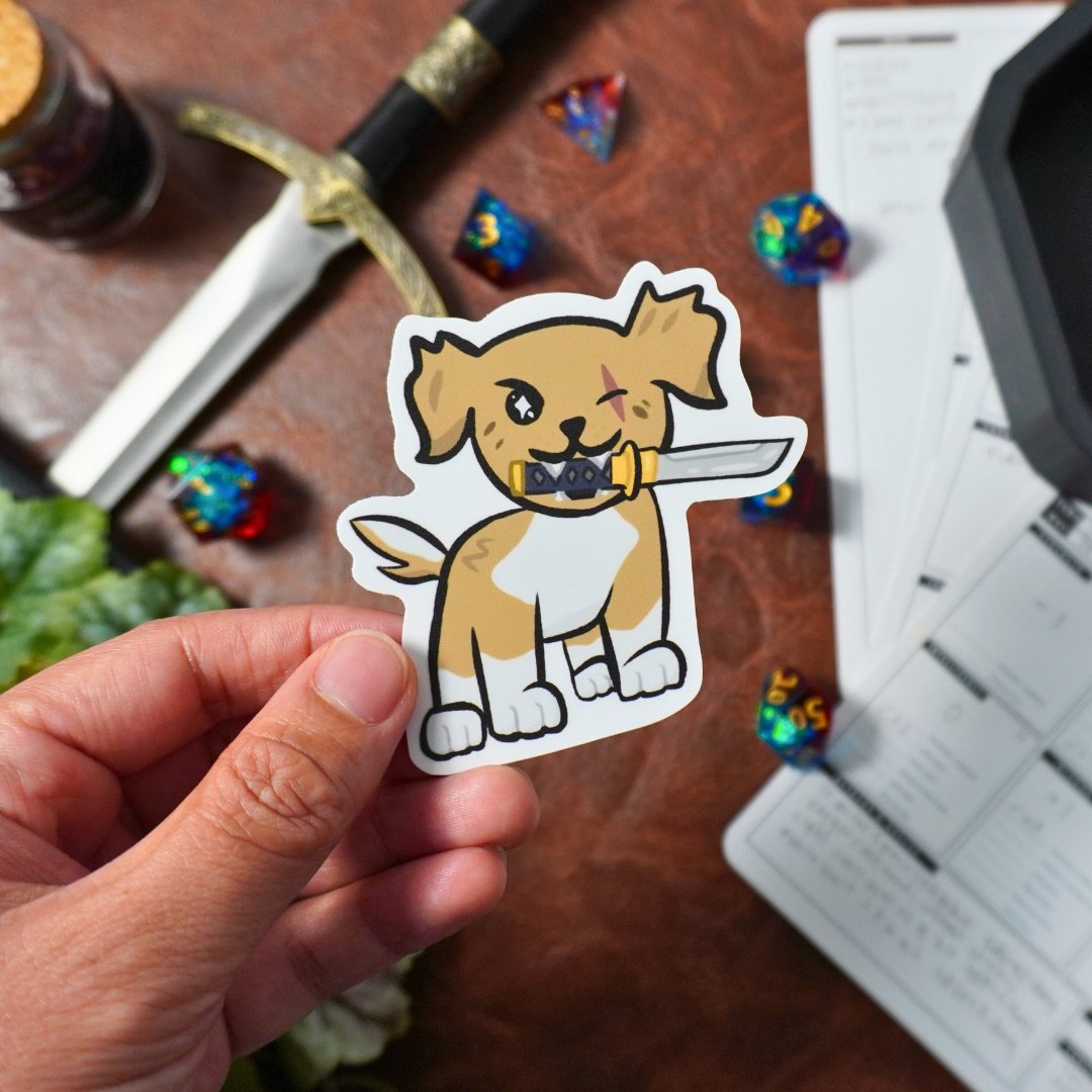 Ninja Dog DnD Sticker