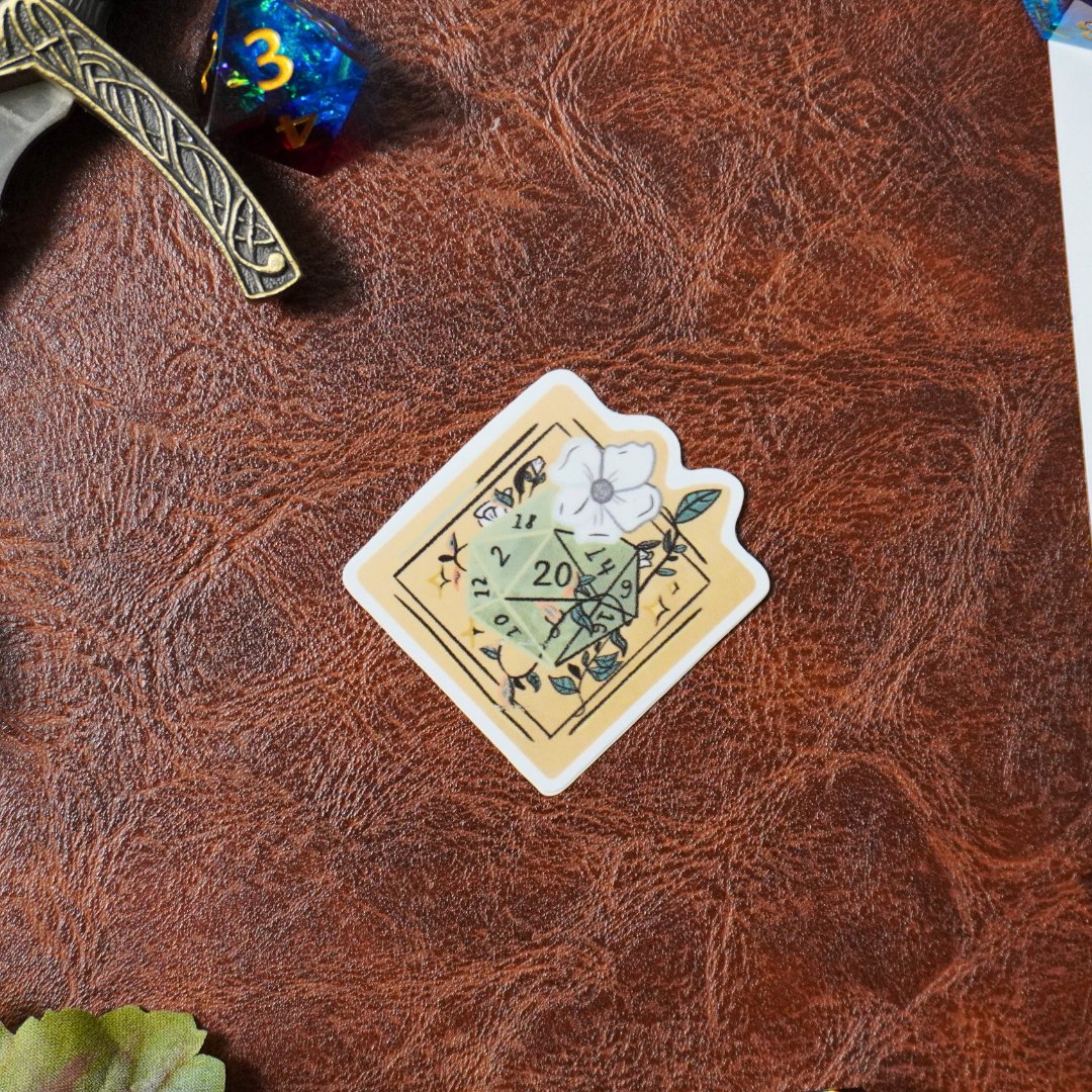 D20 Flower Sticker