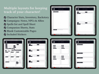 5e D&D Character Journal for Tablets Record of Adventure