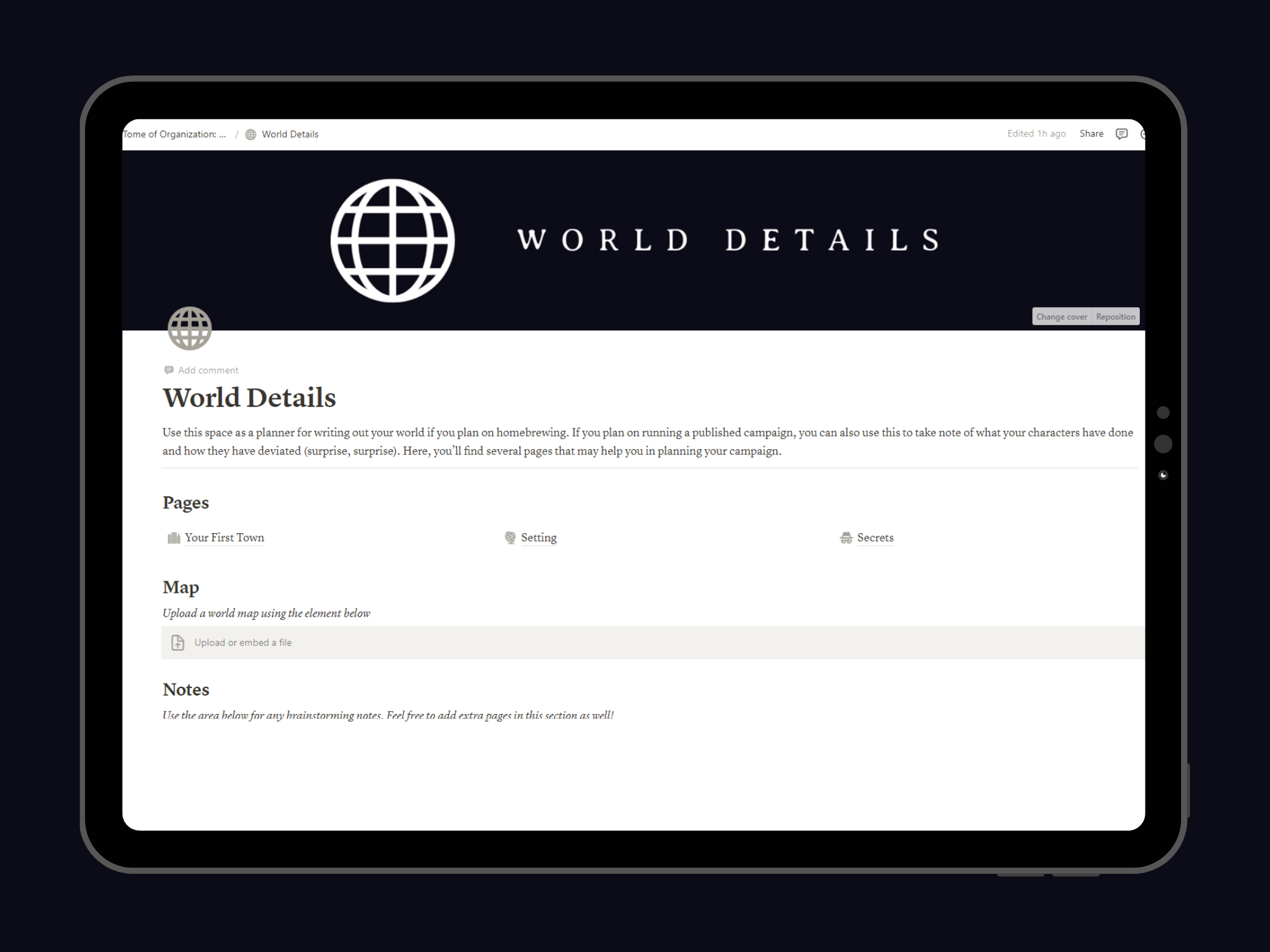 Tome of Organization Notion Template: Designed for Old-School Essentials