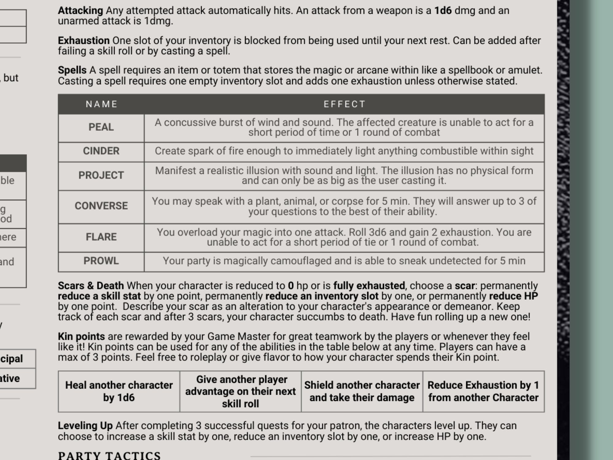 KITH: A One-Page TTRPG