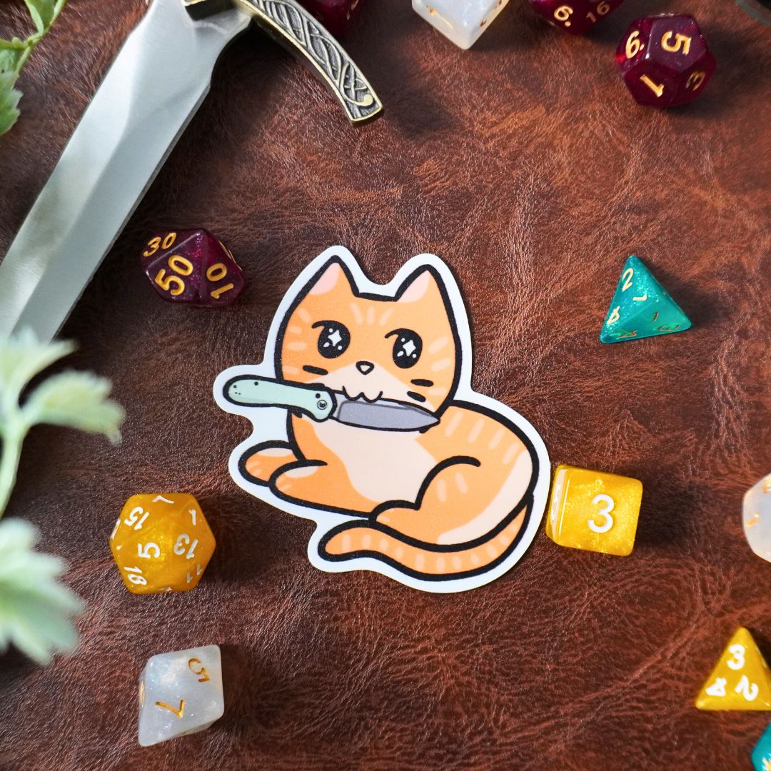 Dagger DnD Cat Sticker