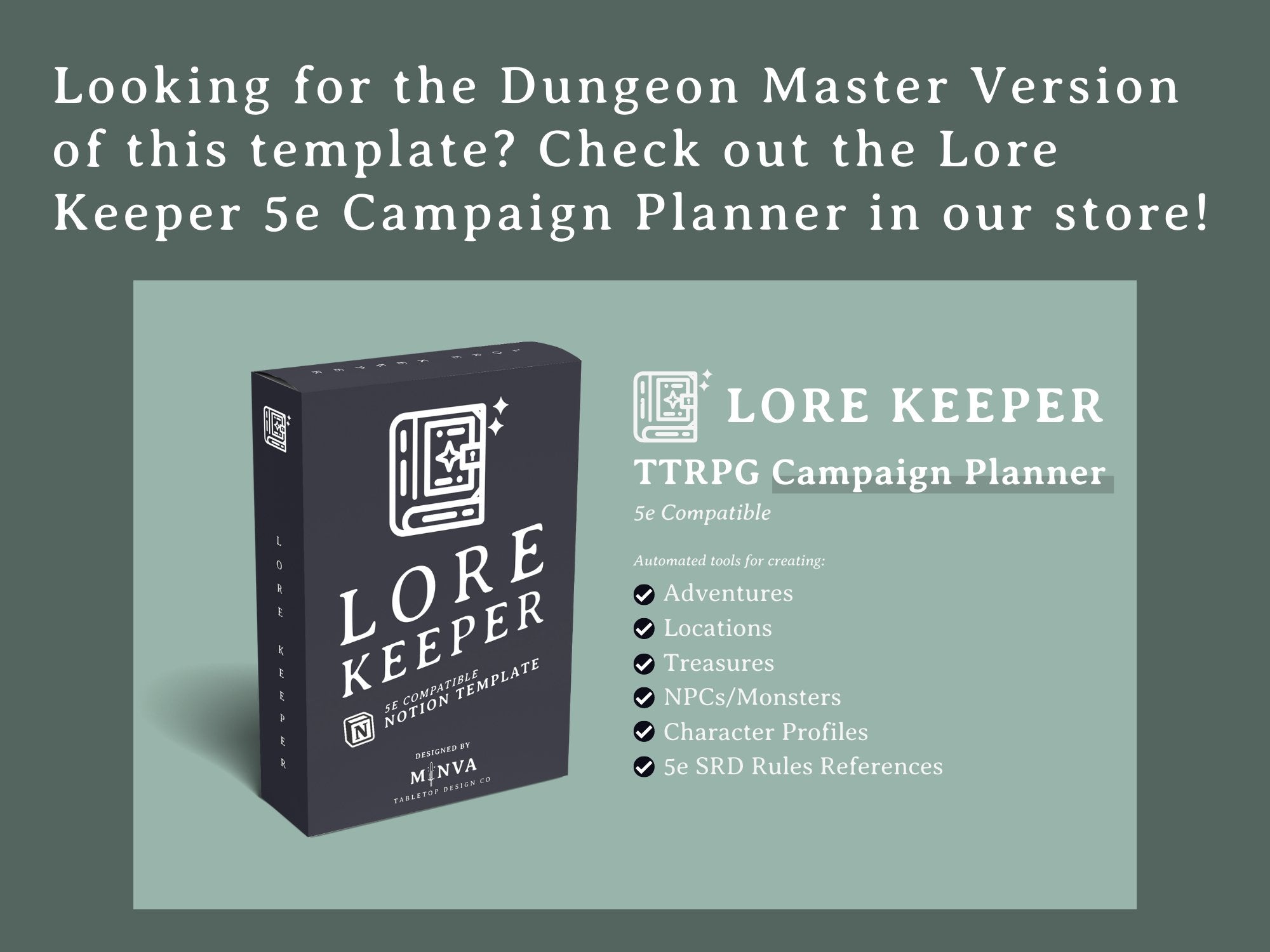Character Compendium 5e Notion Template