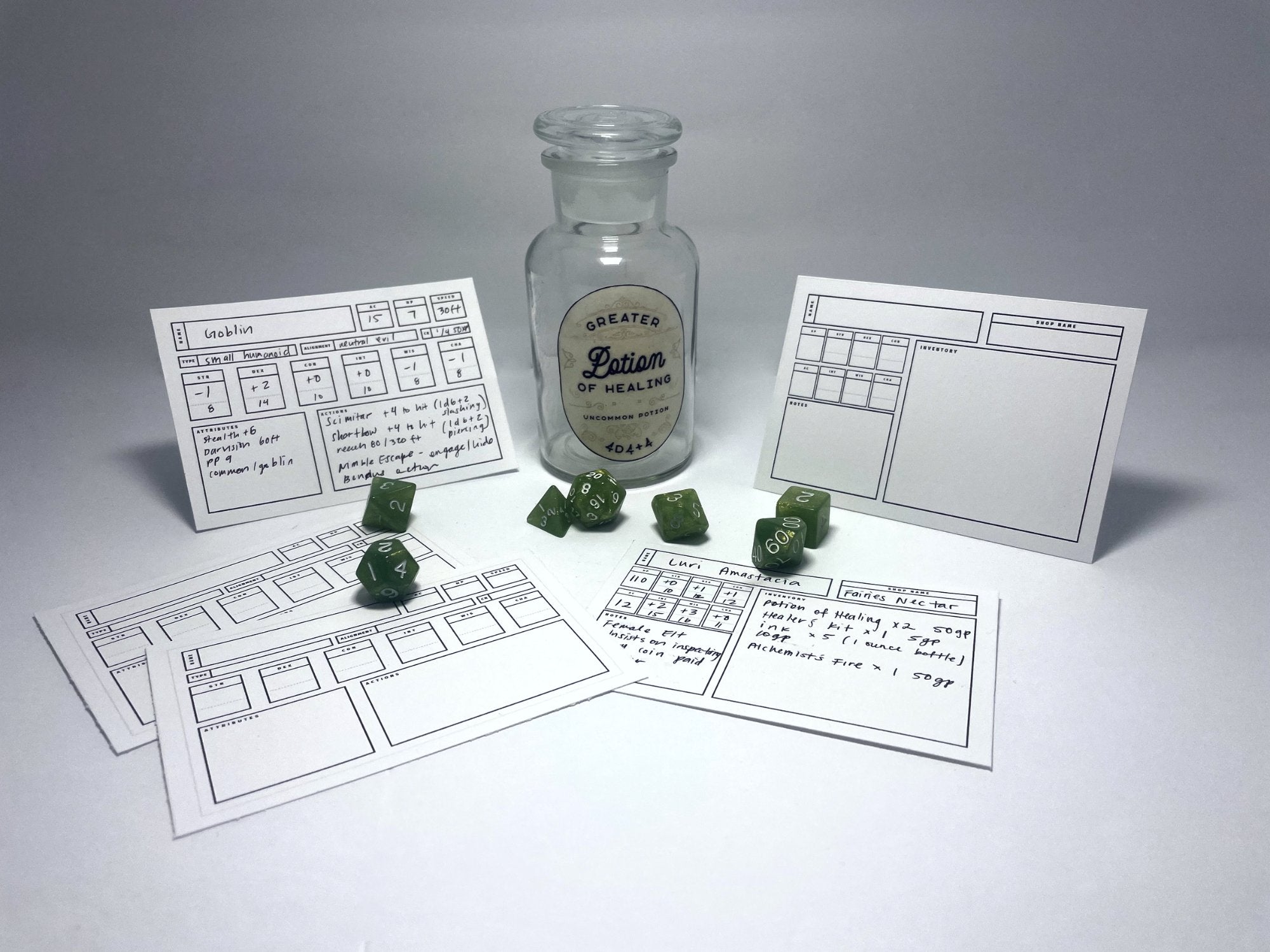 NPC and Monster Cards (5e)