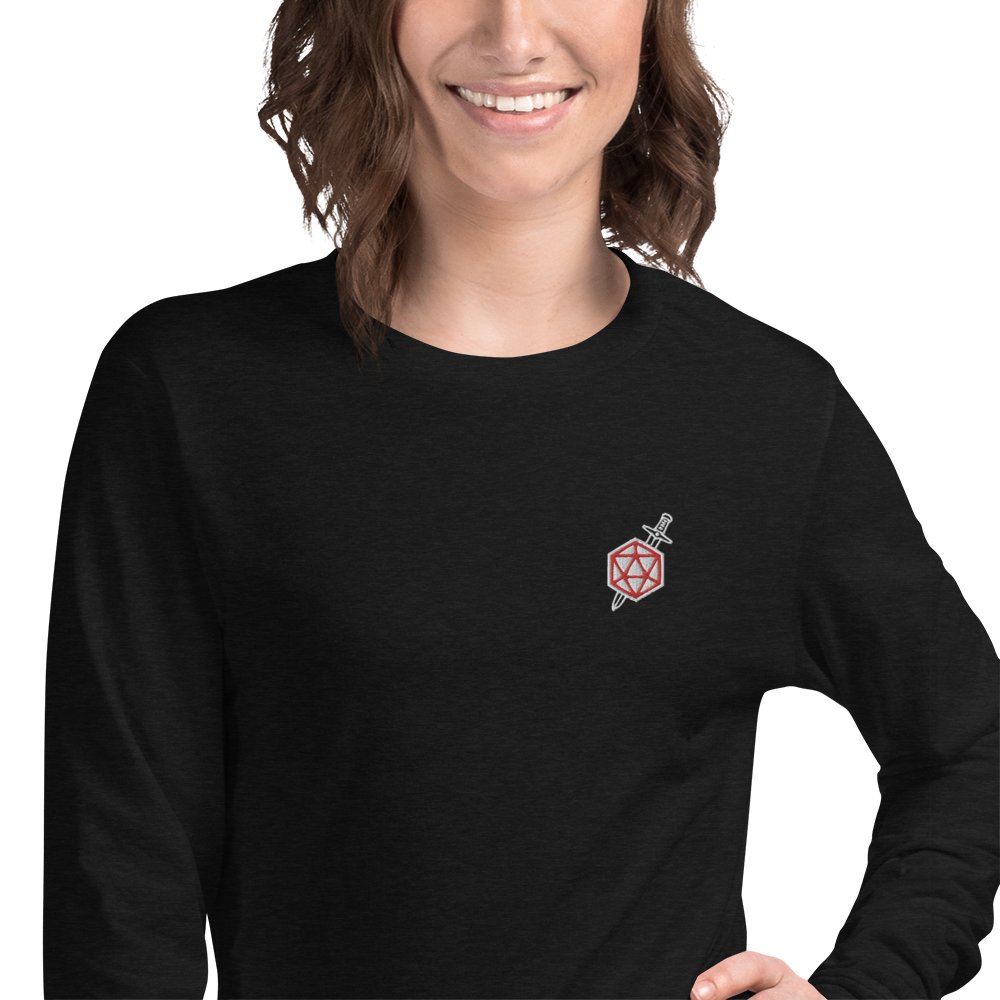 D20 Dagger Long Sleeve Tee Embroidered