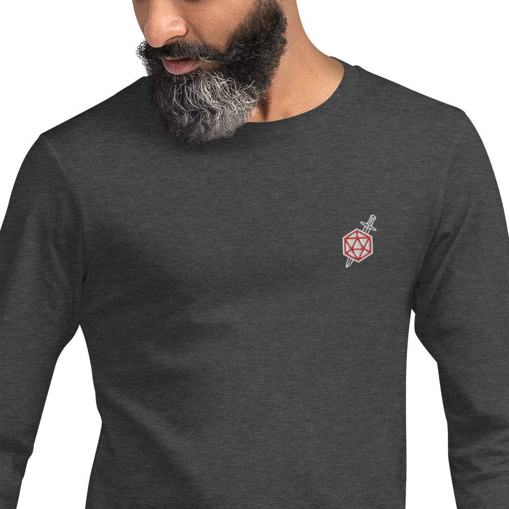D20 Dagger Long Sleeve Tee Embroidered