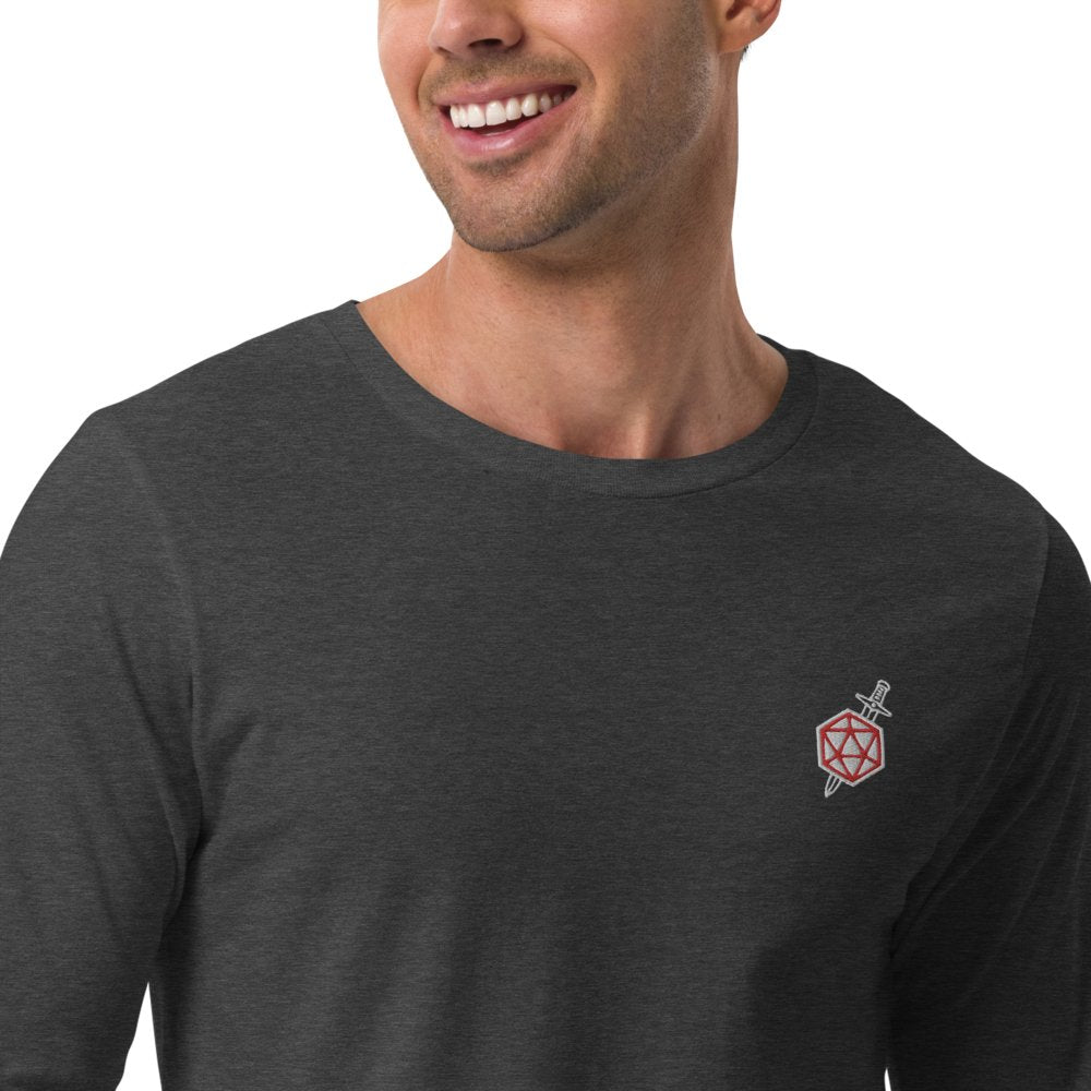 D20 Dagger Long Sleeve Tee Embroidered