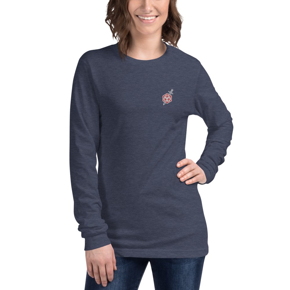 D20 Dagger Long Sleeve Tee Embroidered
